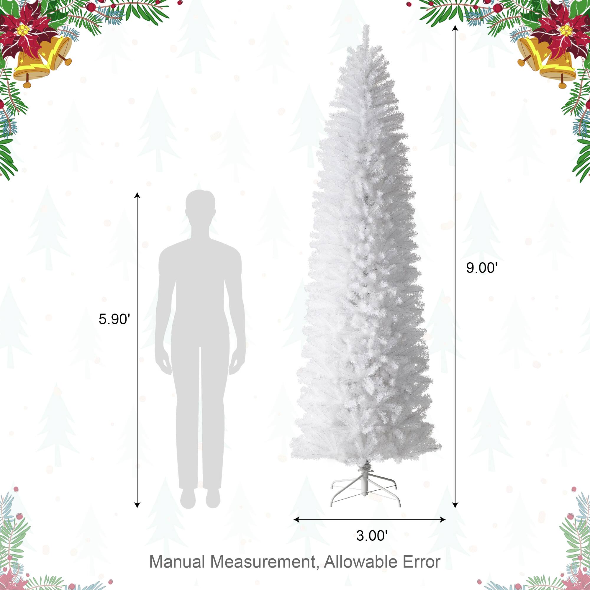 9ft. Unlit White Pencil Tinsel Artificial Christmas Tree